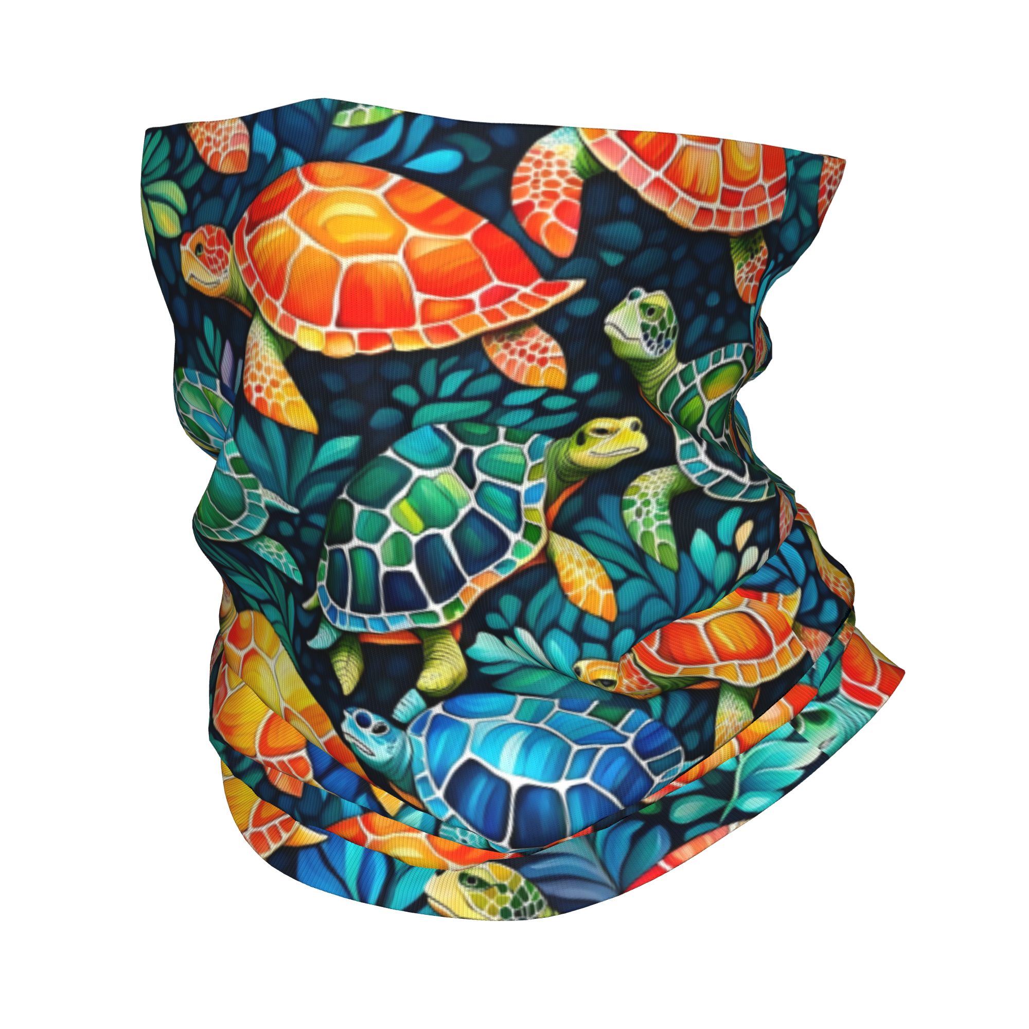 Neck Gaiter Fleece - Özel Komik Renkli Deniz Kaplumbağası Boyunluk