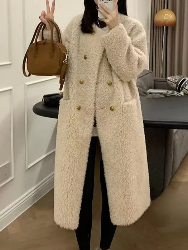 Büyük Beden Orta Boy Kuzu Kürk - Wool Coat Peacoat incelemesi ve fiyatı