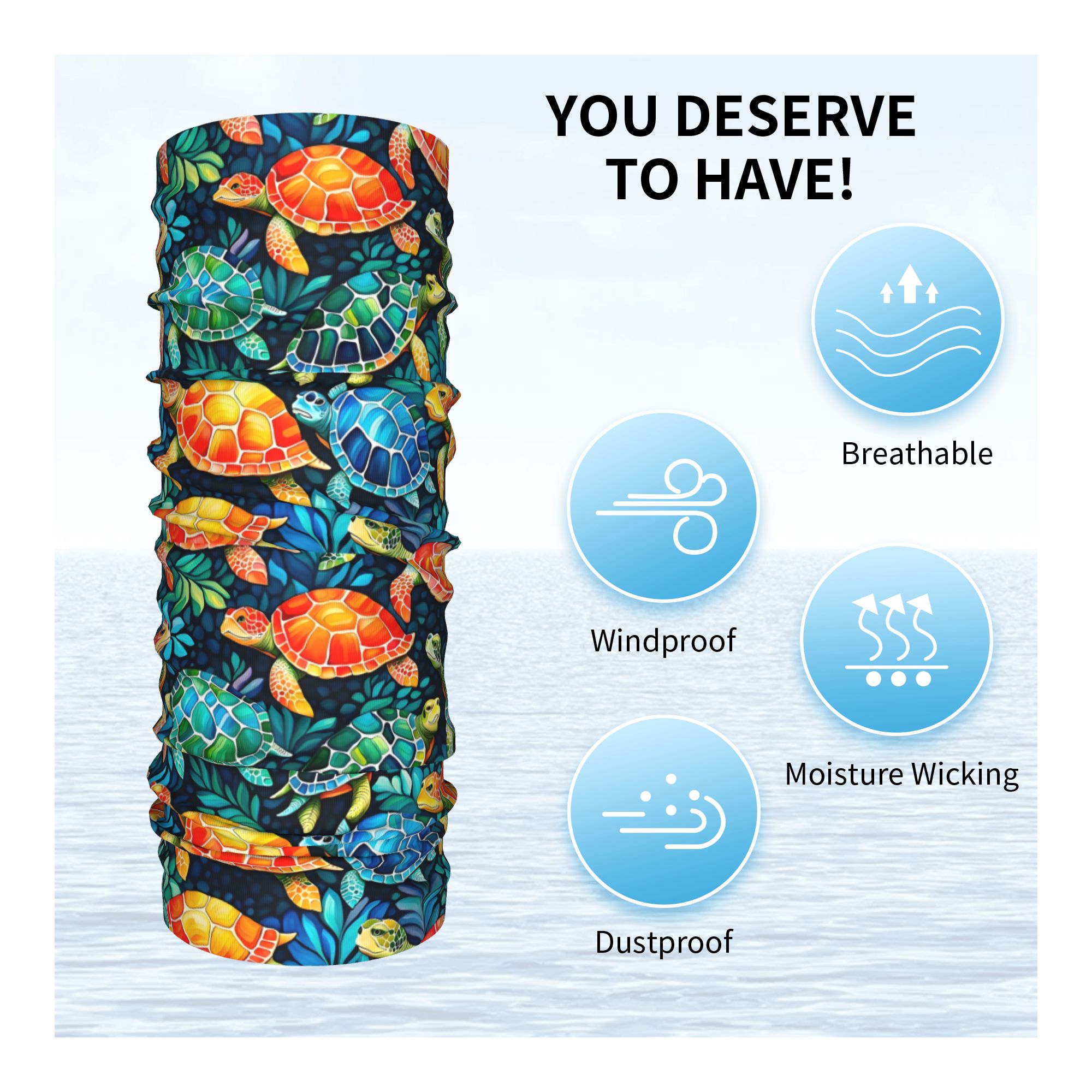 Özel Komik Renkli Deniz Kaplum - Neck Gaiter Fleece incelemesi ve fiyatı
